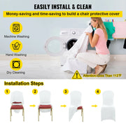 Bild in Galerie-Viewer laden, Amocart 12/30/50/100Pcs Wedding Chair Cover Spandex Stretch Slipcover for Restaurant Banquet Dining Party White Chair Cover