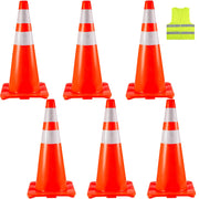 Load image into Gallery viewer, SucceBuy PVC 18/28/36 Inch Traffic Safety Parking Cones Reflective Collars Higher Warning for Traffic Control Construction Sites