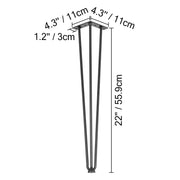 Charger l'image dans la visionneuse de galerie, SucceBuy 4Pcs Metal Table Legs 16-40 Inch 3-Rod Hairpin Furniture Legs DIY Home Bench Dining Desk End Coffee Table Feet