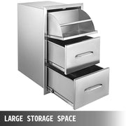 Load image into Gallery viewer, SucceBuy Stainless Steel Outdoor Kitchen Drawers W/ Handle Large Storage BBQ Island Great for Any Weather Condition