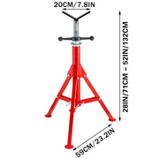 Load image into Gallery viewer, SucceBuy Pipe Holding Stand with Roller Head V-Head Folding Tripod Jack 12 inch Capacity Pipe working Supporting Clamped Tool