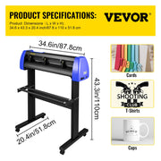 Load image into Gallery viewer, Amocart 28 Inch Vinyl Plotter Sign Cutting Machine Software Signmaster Windows Compatible System 20 Blades LCD Black for Crafts