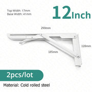 Load image into Gallery viewer, KAK 2pcs Folding Shelf Bracket Heavy Duty Stainless Steel Collapsible Shelf Bracket Hardware for Table Work RV Car Saving Space