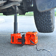 Load image into Gallery viewer, 12V 5Ton Car Electric Hydraulic Floor Jack, Tire Inflator Pump and LED Flashlight 3 in 1 Set With Safe Hammer QZ002