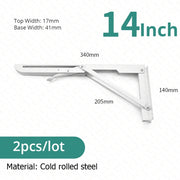 Load image into Gallery viewer, KAK 2pcs Folding Shelf Bracket Heavy Duty Stainless Steel Collapsible Shelf Bracket Hardware for Table Work RV Car Saving Space