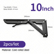 Load image into Gallery viewer, KAK 2pcs Folding Shelf Bracket Heavy Duty Stainless Steel Collapsible Shelf Bracket Hardware for Table Work RV Car Saving Space