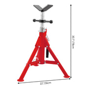 Load image into Gallery viewer, SucceBuy Pipe Holding Stand with Roller Head V-Head Folding Tripod Jack 12 inch Capacity Pipe working Supporting Clamped Tool