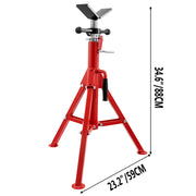 Load image into Gallery viewer, SucceBuy Pipe Holding Stand with Roller Head V-Head Folding Tripod Jack 12 inch Capacity Pipe working Supporting Clamped Tool