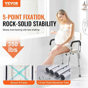 Load image into Gallery viewer, Amocart Shower Chair with Back Adjustable Height for Bathtub Non-slip Bathroom Bench Seat for Elderly Disabled 350 LBS Capacity