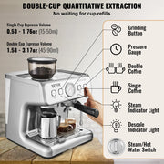 Load image into Gallery viewer, Amocart Espresso Machine with Grinder 15 Bar Semi-Automatic Espresso Coffee Maker with Milk Frother Steam Wand
