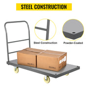 Charger l'image dans la visionneuse de galerie, Amocart Platform Truck 2000lbs Capacity Steel flatbed Tool Cart 47" x 24" x 32" Flat Dolly Hand Trucks with 5" Nylon Casters