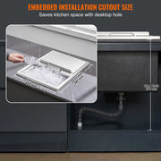 Load image into Gallery viewer, SucceBuy Drop in Ice Chest Stainless Steel Ice Cooler Commercial Ice Bin with Sliding Cover Outdoor Kitchen Ice Bar - AMOCART