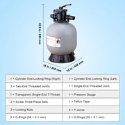 Bild in Galerie-Viewer laden, Above & Inground Pool Sand Filter, SucceBuy 16 to 24 Inch High GPM Cleaning System