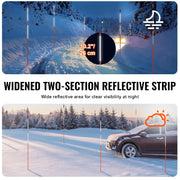 Charger l'image dans la visionneuse de galerie, Amocart Driveway Markers 48 inch 0.4 inch Diameter Fiberglass Poles Snow Stakes For Parking Lots Walkways Easy Visibility