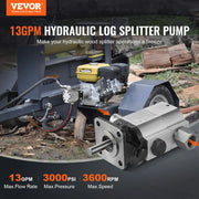 Load image into Gallery viewer, SucceBuy Hydraulic Log Splitter Pump 13/16 GPM 3000/4000 PSI 2 Stage 1''Inlet 1/2''NPT Outlet 3600 RPM for Small Engine Mounting - AMOCART