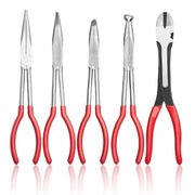 Load image into Gallery viewer, Amocart 5-Piece Needle Nose Pliers 11 in Long Needle Nose Pliers Set Diagonal Cutting Pliers 45°/90° Bent Round Nose Plier