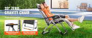 Load image into Gallery viewer, SucceBuy Zero Gravity Chair Zero Gravity Recliner Lounge Chair Adjustable Anti Gravity Chair with Cushion Footrest and Cupholder