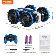 Load image into Gallery viewer, Amocart Blue/Yellow Amphibious RC Car Boat 2.4GHz 12 km/h Electric Remote Control 360° Rotating Stunt Car Water Beach Pool Toys