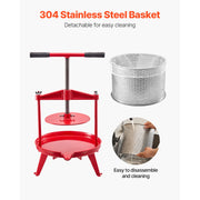 Load image into Gallery viewer, Amocart 9L 14L Fruit Wine Press Stainless Steel Basket with Cross-beam and Triangular Structure Manual Juice Maker for Kitchen
