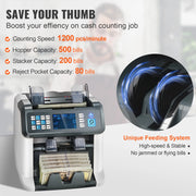 Load image into Gallery viewer, SucceBuy 1200 Pcs/Min Money Counter Business Cash Register Bills Counterfeit Detector 2 CIS/UV/MG/IR/DD/SN Function Bank Store