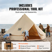 Load image into Gallery viewer, SucceBuy Canvas Bell Tent 4 Seasons 5m Yurt Tent Canvas Tent for Camping with Stove Breathable Tent Holds up to 8 People