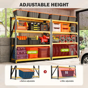 Charger l'image dans la visionneuse de galerie, Étagères de garage robustes de 2268 kg, étagères de garage métalliques réglables à 4 niveaux, étagères de rangement pour entrepôt, garde-manger, personnalisées