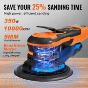Load image into Gallery viewer, SucceBuy Random Orbital Sander 350W Brushless 10000 PRM 6 Variable Speed Electric Orbital Sander for Woodworking Detail Sanding