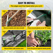 Charger l'image dans la visionneuse de galerie, SucceBuy Landscape Fabric 6ftx300ft Geotextile Fabric Durable Heavy Duty 1.5oz Ground Cover Woven For Commercial Greenhouse Yard