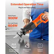 Bild in Galerie-Viewer laden, SucceBuy Corded Reciprocating Saw 120 Volt 7.5 Amp 2800 SPM Variable Speed, 1-1/8 inch Stroke Length Electric Reciprocating Saw