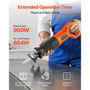 Bild in Galerie-Viewer laden, Amocart Corded Reciprocating Saw 120 Volt 7.5 Amp 2800 SPM Variable Speed, 1-1/8 inch Stroke Length Electric Reciprocating Saw