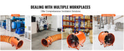 Bild in Galerie-Viewer laden, Amocart 16 Inch Por Exhaust Fan, Industrial Cylinder Blower with Duct Hose for Dust Removal