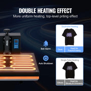 Load image into Gallery viewer, SucceBuy Heat Press Machine 15" x 15" /16" x 20" /16" x 24" Sublimation Printer Manual Clamshell Transfer on DIY T-shirt Pillow