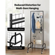 Bild in Galerie-Viewer laden, SucceBuy Grid Wall Panel Wire Grid Panels Display Rack Movable Art Display Shelf with Wheel Carbon Steel Gridwall for Craft Show