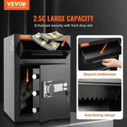 Load image into Gallery viewer, Amocart 1.7/2.5Cub Depository Safe Deposit Safe Electronic Code Lock&2 Keys Business Drop Slot Safe for Cash Mail in Home Hotle
