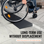 Load image into Gallery viewer, Amocart 1.2" Rise Threshold Ramp Cuttable Natural Rubber Wheelchair Ramp Scooter with Double-Sided Tape for Doorways Driveways