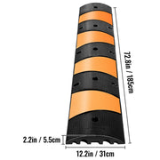 Load image into Gallery viewer, SucceBuy Rubber Speed Bump 2 Channel Speed Bump Hump 72.8x12.2x2.2 Garage Cable Ramp for Asphalt Concrete Gravel Driveway-6 FT