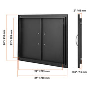 Charger l'image dans la visionneuse de galerie, 【Premium】Amocart BBQ Access Door Double Outdoor Kitchen Stainless Steel Flush Mount Door for BBQ Island Grilling Station Outsid
