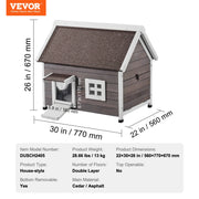 Bild in Galerie-Viewer laden, Amocart Outdoor Cat House 22"x30"x26" Weatherproof Feral Cat Shelter for Multiple Cats Outdoor Wooden Cat House with Side Door