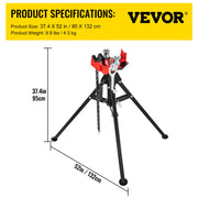 Load image into Gallery viewer, SucceBuy Steel Tripod Pipe Chain Vise 1/8-5in Capacity Foldable Legs Tri-Stand Bench Vice for Fixing Support Bending Metal Pipes - AMOCART