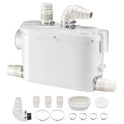 Load image into Gallery viewer, SucceBuy Macerator Pump 500W 29GPM Flow 26ft/8 m Head Wall-Hung Toilet Pump, 4 Water Inlets Waste Water Disposal Upflush Machine - AMOCART