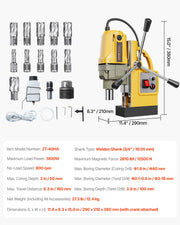 Bild in Galerie-Viewer laden, SucceBuy Magnetic Drill Boring Diameter Portable Electric Mag Drill Press Drilling Machine Metal Surface Industrial Improvement