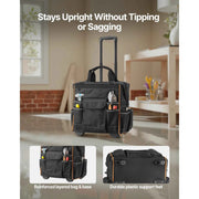 Load image into Gallery viewer, SucceBuy 110Lbs Rolling Tool Bag 25 Pockets Roller Tool Bag on Wheels with Telescoping Handle Toolbag Organizers for Mechanic