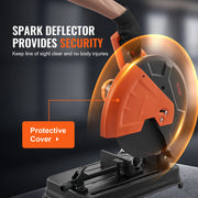 Load image into Gallery viewer, SucceBuy 2300W Abrasive Chop Saw 14"/355mm Blade Diameter Cut Off Saw Steel Cutting Machine 0-45° Adjustable Angle Miter Saw