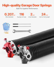 Load image into Gallery viewer, SucceBuy Garage Door Torsion Springs Pair Cycles Electrophoresis Black Coated for Replacement Garage Door Springs