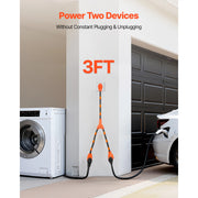 Charger l'image dans la visionneuse de galerie, Amocart Y Splitter Adapter 4 Prong Outlet 240 V Dryer with Grip Handle 10 AWG STW Wire/6/3+8/1 STW Wire for EV Charger Dryer RV
