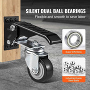 Load image into Gallery viewer, Amocart 2.5" Set of 4 Workbench Caster Wheels Side Mounted Retractable Stepdown Wheel 360° Swivel for Tables and Equipment