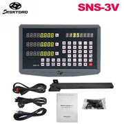Load image into Gallery viewer, SNS-3V Display Milling Lathe Machine DRO Digital Readout AC110V/220V and 3 Pieces 0-1000mm Linear Scale Displacement Encoder