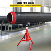 Load image into Gallery viewer, SucceBuy Pipe Holding Stand with Roller Head V-Head Folding Tripod Jack 12 inch Capacity Pipe working Supporting Clamped Tool