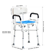 Load image into Gallery viewer, SucceBuy Shower Chair Adjustable Height Bench Bath Chair for Elderly Disabled Shower Chair for Inside Shower Bathtub 400/350lb - AMOCART