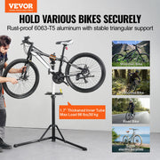 Bild in Galerie-Viewer laden, SucceBuy Bike Repair Stand Heavy-duty Aluminum Adjustable Height Magnetic Tool Tray Telescopic Arm Foldable for Home Shops